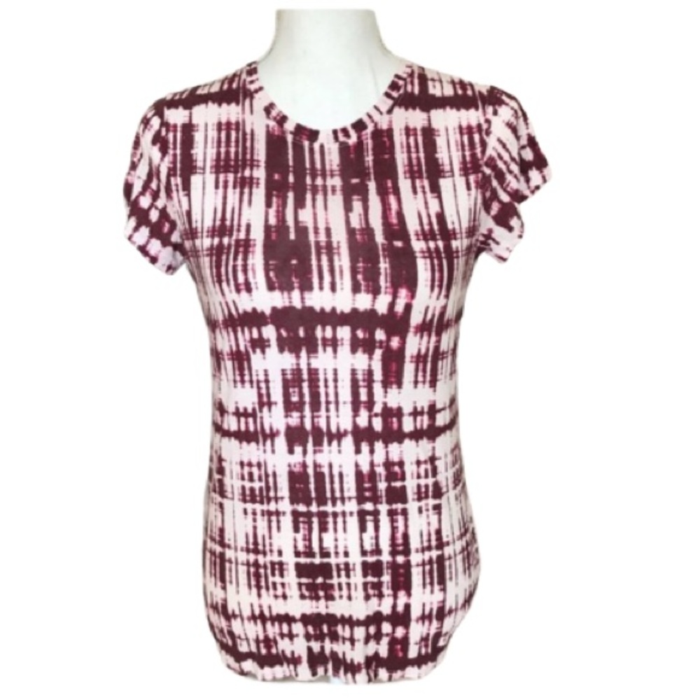 Vince burgundy white tie-dye t-shirt size S